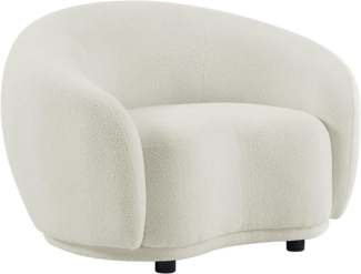 Vente-unique - Sessel - Bouclé-Stoff - Elfenbeinweiß - BOVANA von Pascal Morabito