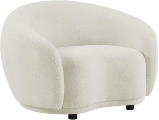 Vente-unique - Sessel - Bouclé-Stoff - Elfenbeinweiß - BOVANA von Pascal Morabito
