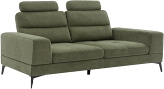 Vente-unique - Sofa 3-Sitzer mit verstellbarer Rückenlehne - Strukturstoff - Grün - UDALIO