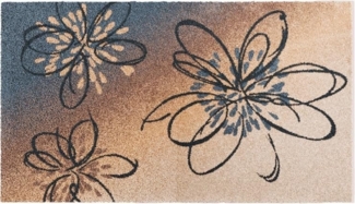 Grund Badematte Lusia, Höhe 20 mm, rutschhemmend beschichtet, fußbodenheizungsgeeignet, Polyacryl, rechteckig, Florales Design mit sanftem Farbverlauf, 5 Jahre Garantie