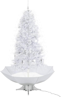 vidaXL Schneiender Weihnachtsbaum mit Schirmfuß Weiß 190 cm 284338