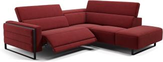 Sofanella Eckcouch DELTONA Wohnlandschaft Stoffgarnitur Ecksofa in Rot