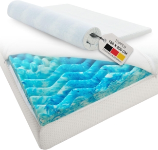 Juskys orthopädischer Topper 180 x 200 cm – 7 Zonen Matratzenschoner aus Memoryschaum – Matratzenauflage 7 cm dick H2 bis H3 für Boxspringbett