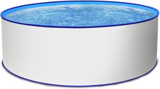 Pool Toni blau Stahlwandpool rund 300x120 cm Einzelbecken