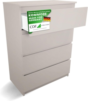 CDF Kommode Kashmir mit 4 Schubladen 97 cm Hoch Sideboard Schmale Komode Schlafzimmerkommode für Flur Büro Schlafzimmer Wohnzimmer Schubladenschrank Regal mit Schubladen Schrank Modernes Möbelstück