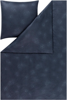 Estella Mako-Interlock-Jersey Bettwäsche Atelier Pippa 155x200 + 1 x Kissen 80 x 80 Grafisch indigo