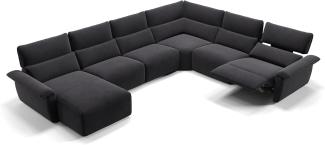 Sofanella Merida Wohnlandschaft Polsterecke Stoffsofa Sofa in Schwarz