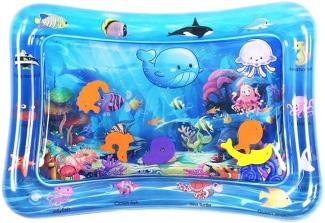 Wassermatte Baby wassergefüllte Spielmatte Wasserspielmatte Spielzeug aufblasbare Baby Bauchzeit Matte 66x50 cm für Baby ab 3 6 9 Monate (Unterwasserwelt)
