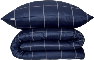 Schiesser Bettwäscheset Josh - Baumwollsatin - 2-teilig - 135 x 200 cm - Dunkelblau