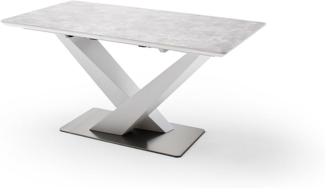 Esstisch >ACTOR< in MDF matt weiß lackiert / Keramik - 160x90x76x3 (LxBxHxT)