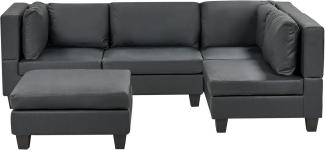 Ecksofa mit Ottomane UNSTAD Schwarz