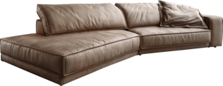 Big-Sofa Snoosh 400x150 cm Mikrofaser Schlamm Vintage Recamiere links