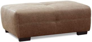 CAVADORE Hocker Mavericco / XXL-Fußbank, Sitzhocker, Polsterbank in Lederoptik / Modernes Design / Passend zu Big Sofa und Ecksofa Mavericco / 108 x 71 x 41 / Cognac