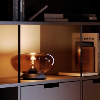 s.luce Cruet E27 Design Tischleuchte Glas mit Schalter Amber