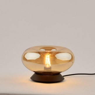 s.luce Cruet E27 Design Tischleuchte Glas mit Schalter Amber