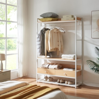 Garderobenständer Isen 180x120x40 cm Eicheoptik/Weiß [en. casa]