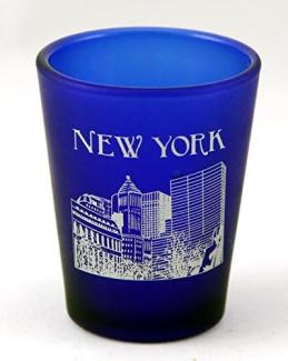 New York USA Cobalt Blue Shot Glass by World By Shotglass