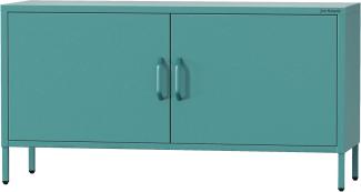 Jan Nowak TV Schrank, Fernsehschrank Metall - ROSA | TV Board Glitzernd für Wohnzimmer, Schlafzimmer | Industrial Loft Stil | Fernsehtisch mit Türen und Stauraum | 115 x 59,5 x 40 cm | Marine