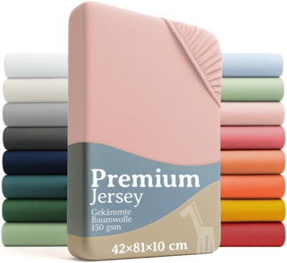 Laleni 2er-Set Premium Spannbettlaken Stubenwagen rechteckig 42x81 cm - Oeko-Tex Zertifiziert, 100% Baumwolle, atmungsaktives Spannbetttuch Jersey Baby, 150 g/m², Rosa