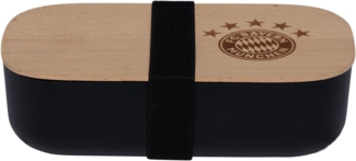 FC Bayern München Lunchbox FC Bayern München Brotdose I Lunchbox I Brotbox I Bio I Schwarz, Kunststoff - Oberteil : Holz