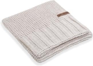 Knit Factory Vinz Decke 160x130 cm Glatt Beige