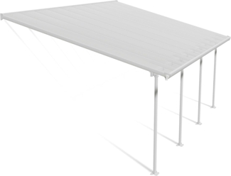 Canopia by Palram Terrassenüberdachung Alu Feria 4X6.06 Polycarbonat Hohlkammerplatten Pergola 606x385 cm Weiss zur Überdachung ihrer Terrasse