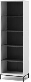 Vicco Bücherregal Weiß 60x180 cm mit 5 Fächern, Eliza