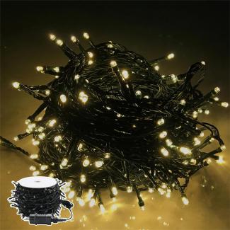 NAIZY Led Lichterkette, 100m 1000 LED Lichter Mit IP44 Wasserdicht und 8 Modi für Innen, Außen, Weihnachten, Party, Hochzeit, DIY - Warmweiß