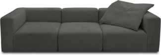 DOMO. collection Sofa 800013, 3-Sitzer Garnitur, rechteckig, gepolsterte Rückenlehne, Modul-Element, 3er Couch, Polsterganitur, 301 x 108 x 69 (BxTxH), grau