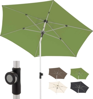Doppler Sonnenschirm SL-AZ Push Up 220 cm Fresh Green I Gartenschirm knickbar I Sonnenschirm mit UV-Schutz 80+ I Sonnenschirm aus Aluminium I regenabweisendes Polyester-Schirmdach