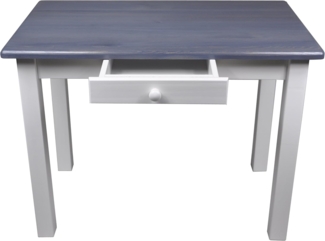 Magnetic Mobel Esstisch mit Schublade Küchentisch Tisch Restaurant Massiv Holz Kiefer (50x70, Grau/Blau)