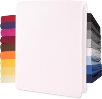 CelinaTex Jersey Topper Spannbettlaken Lucina 200x200-200x220 cm Schnee weiß 100% Baumwolle gekämmt bis 12cm Matratzenhöhe Oeko-TEX