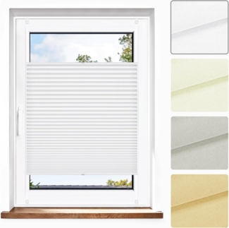 jalousiescout Plissee Pure Plisee Premium, halbtransparent, ohne Bohren, verspannt, Klemmfix, Polyester, blickdicht, halbtransparent