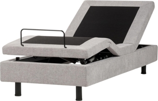 Verstellbares Bett ohne Kopfteil DUKE II 80 x 200 cm Stoff Hellgrau