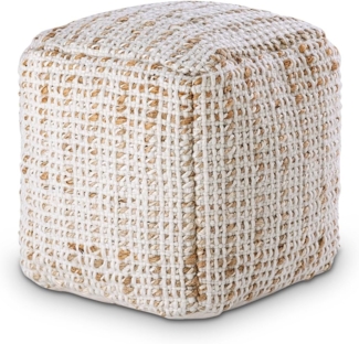 Amagohome Sitzhocker Sitzpouf quadratisch Sitzhocker Jute 40 x 40 x 40 cm Deko Hocker natur Jute