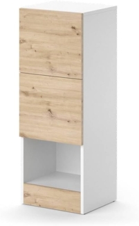 Midischrank Alf Weiß 35 x 92 cm mit 2 Schubladen Vicco