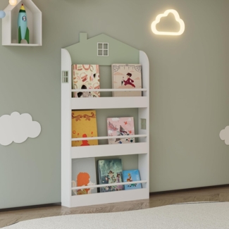 Kinderregal Vipsali 106x60x12 cm Mintgrün/Weiß [en. casa]