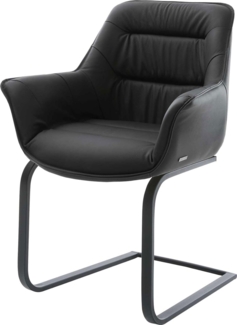 Freischwinger Kaira-Flex Echt-Leder Schwarz Freischwinger flach Schwarz