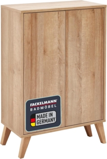 Fackelmann FINN Doppel Midischrank 60 cm mit Füßen, Braun hell