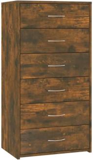 vidaXL Sideboard, 6 Schubladen, Holzwerkstoff Räuchereiche, 50 x 34 x 96 cm
