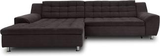 DOMO Collection Merida Ecksofa, Sofa mit Schlaffunktion in L-Form, Eckcouch, Polstergarnitur in espresso