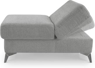 Cavadore 2-in-1 Sesselhocker Pavia / Sessel oder Hocker mit Klappfunktion passend zum Ecksofa Pavia / 117 x 76 x 47 cm / Chenille: Hellgrau