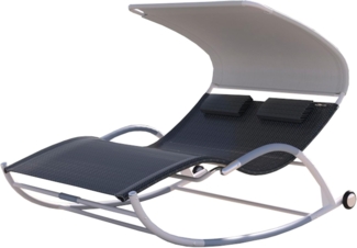 Leco Schaukelliege mit Sonnendach "EDDA", anthrazit-grau, 206 x 146 x 165 cm (L x B x H)