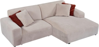 Vente-unique - Ecksofa - Ecke rechts - Cord - Beige - TIRONO von Maison Céphy