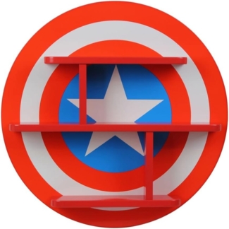 Disney Captain America Wandregal mit 3 Ebenen, mit Stauraum für Kinder