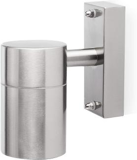 Wandleuchte, IP44, Edelstahl silber, Terrasse, H 10cm