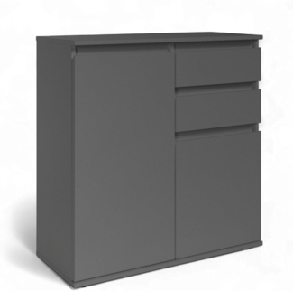 Brest Kommode in Anthrazit - Modernes Sideboard mit viel Stauraum - 80 x 84 x 35 cm (B/H/T)