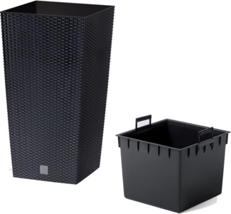 49 -Liter -Zeit Pot mit Einsatz 32,5 x 32,5 x 61 cm in Anthrazitfarbe