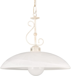 Helios Leuchten Pendelleuchte Hängelampe Landhausstil Küchenlampe Deckenlampe, für Wohnraum Esstisch Küche, Alabasterglas weiß