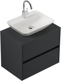 Badmöbel Taifun 80cm mit modernem Aufsatzwaschbecken grafit : Grafit